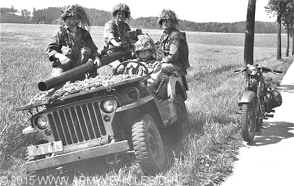 Willys MB, 4 x 4, 6V with recoilless rifle (Front view, left side)